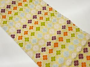 亀甲繋ぎに花菱模様織出し袋帯